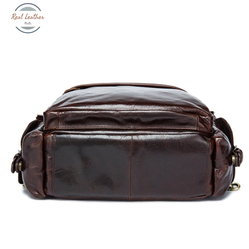 Genuine Leather Unisex Casual Travel Backpack Bags