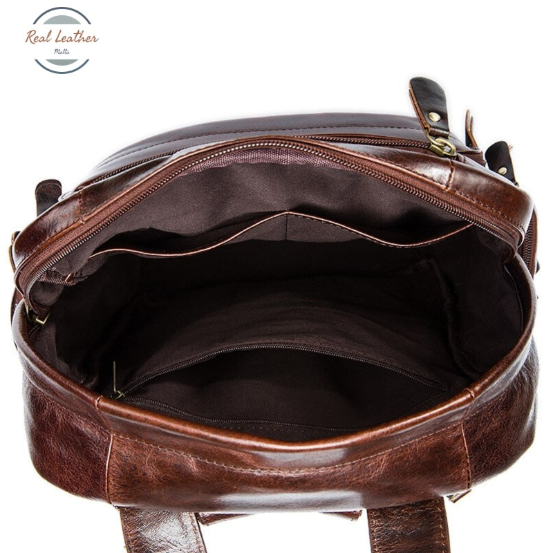 Genuine Leather Unisex Casual Travel Backpack Bags