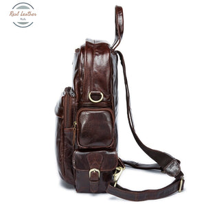 Genuine Leather Unisex Casual Travel Backpack Bags