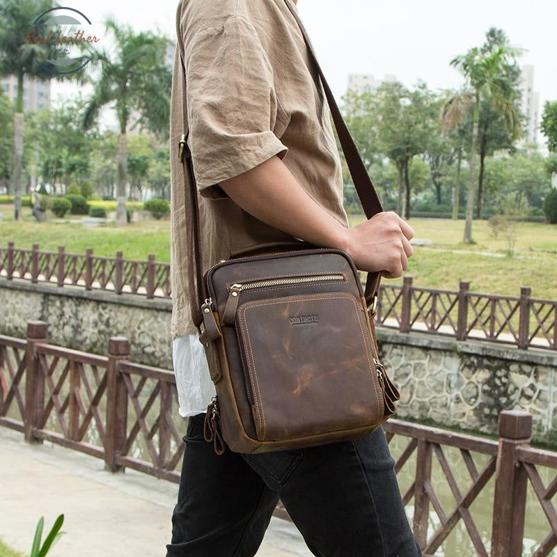 Genuine Crazy Horse Leather Shoulder Bag Bags