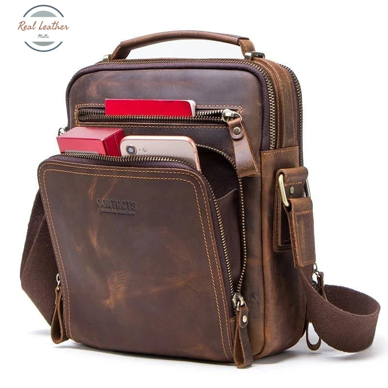 Genuine Crazy Horse Leather Shoulder Bag Bags