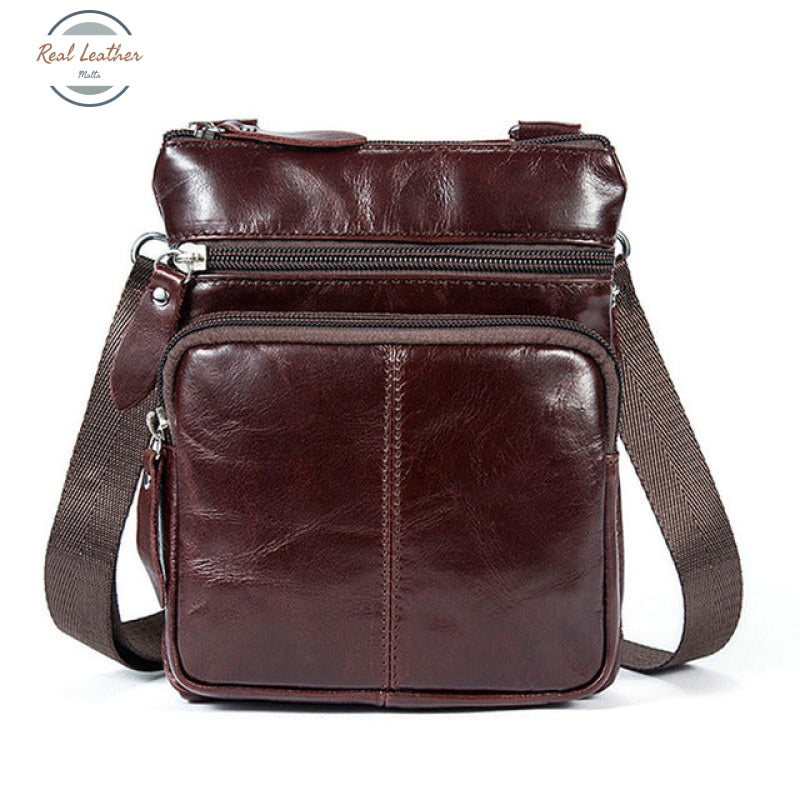 Genuine Leather Vintage Cross Body Bag Wine Red