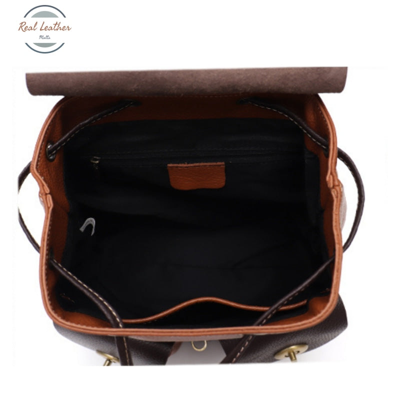 Genuine Leather Vintage Flap Backpack