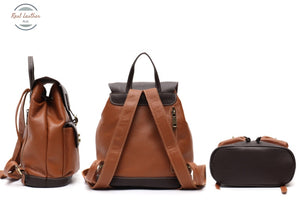 Genuine Leather Vintage Flap Backpack
