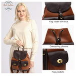 Genuine Leather Vintage Flap Backpack