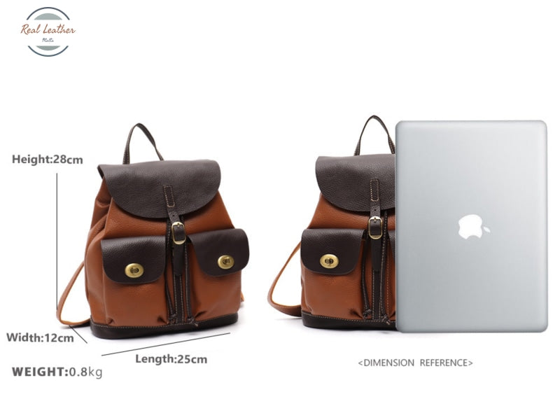 Genuine Leather Vintage Flap Backpack