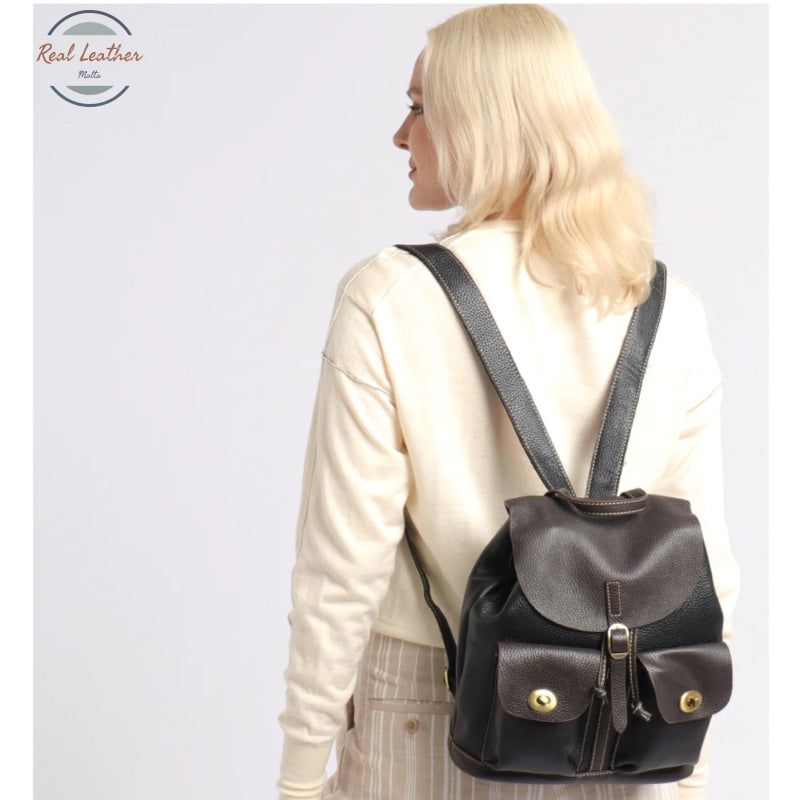 Genuine Leather Vintage Flap Backpack