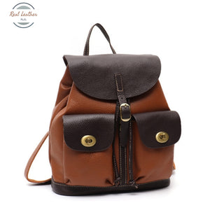 Genuine Leather Vintage Flap Backpack