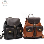 Genuine Leather Vintage Flap Backpack