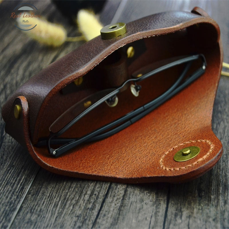 Genuine Leather Vintage Glasses Holder Eyewear Cases & Holders