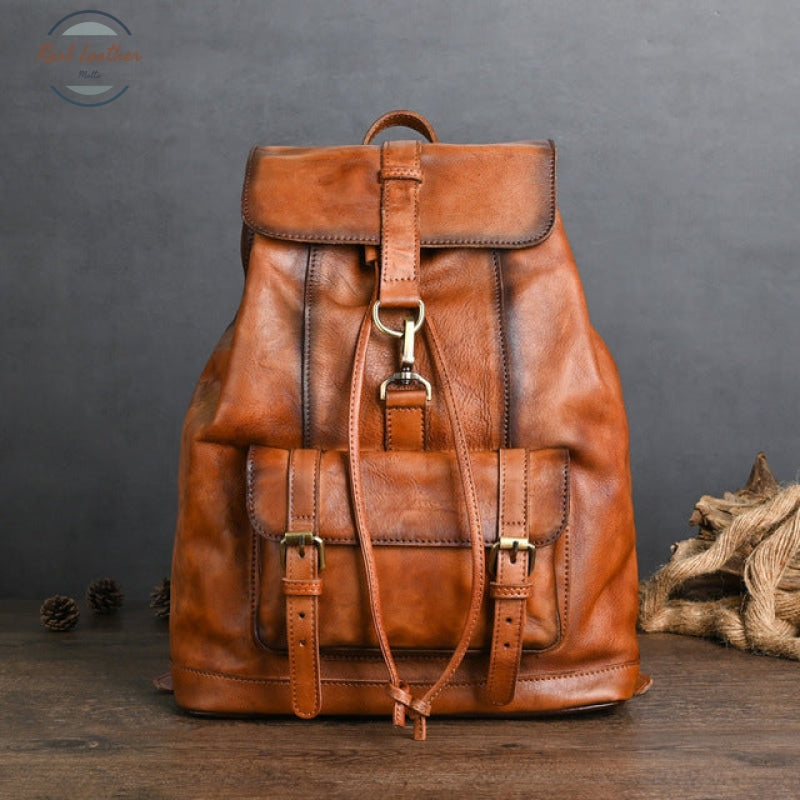Genuine Leather Vintage Large Capacity Backpack