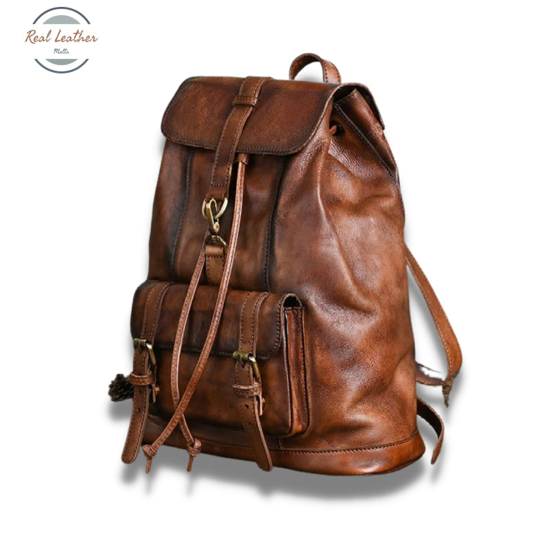Genuine Leather Vintage Large Capacity Backpack