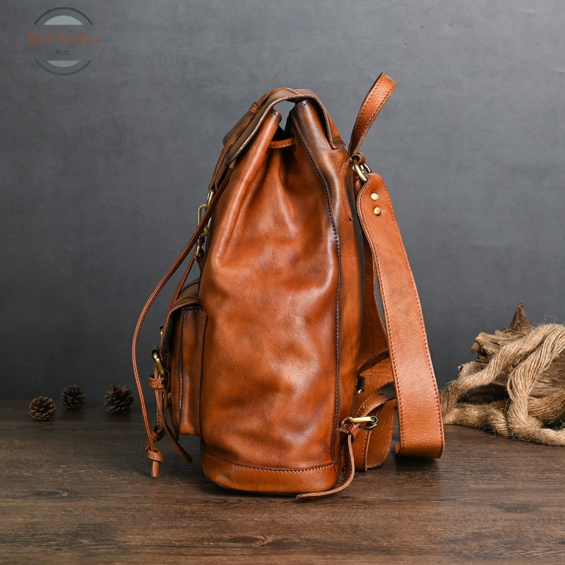 Genuine Leather Vintage Large Capacity Backpack