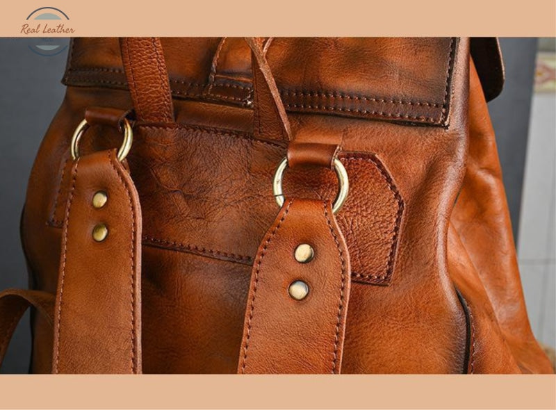 Genuine Leather Vintage Large Capacity Backpack