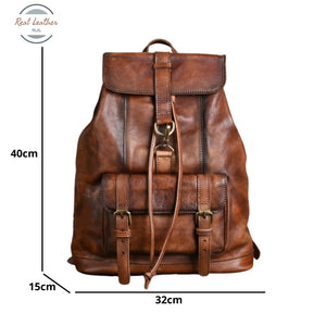 Genuine Leather Vintage Large Capacity Backpack