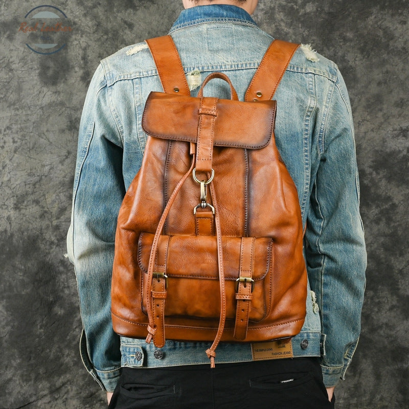 Genuine Leather Vintage Large Capacity Backpack