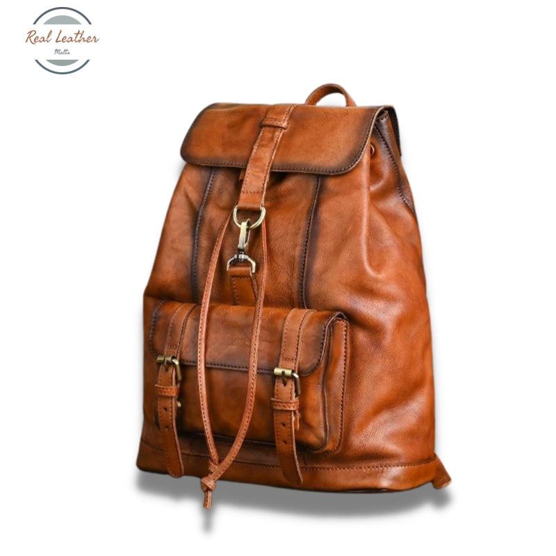 Genuine Leather Vintage Large Capacity Backpack