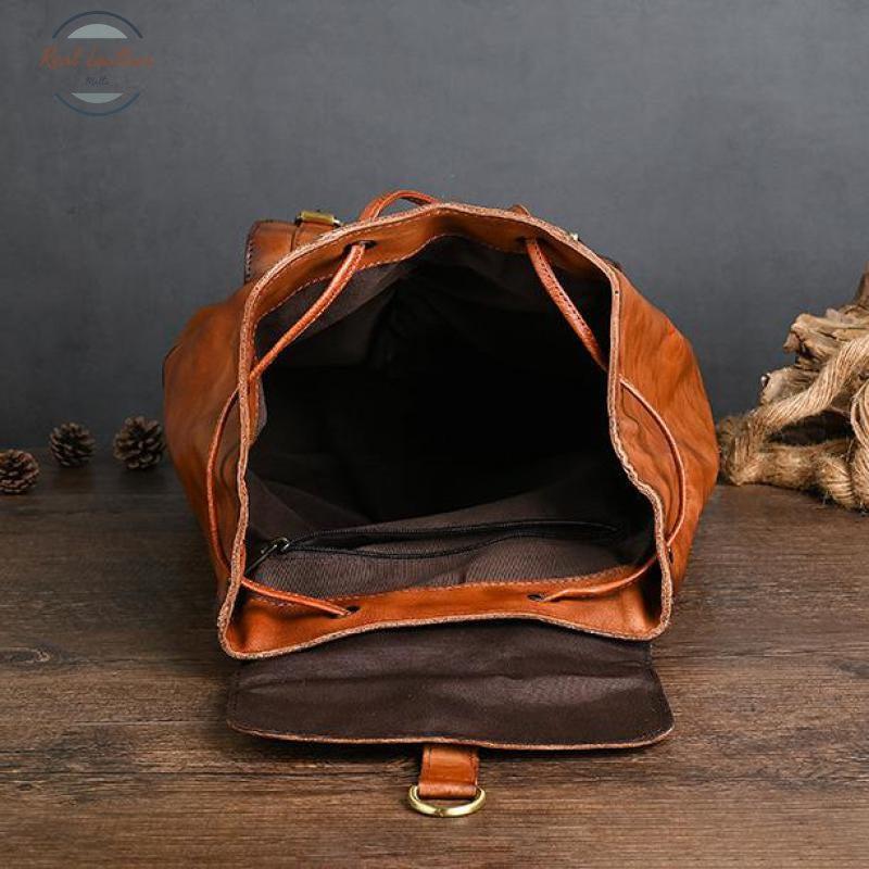 Genuine Leather Vintage Large Capacity Backpack