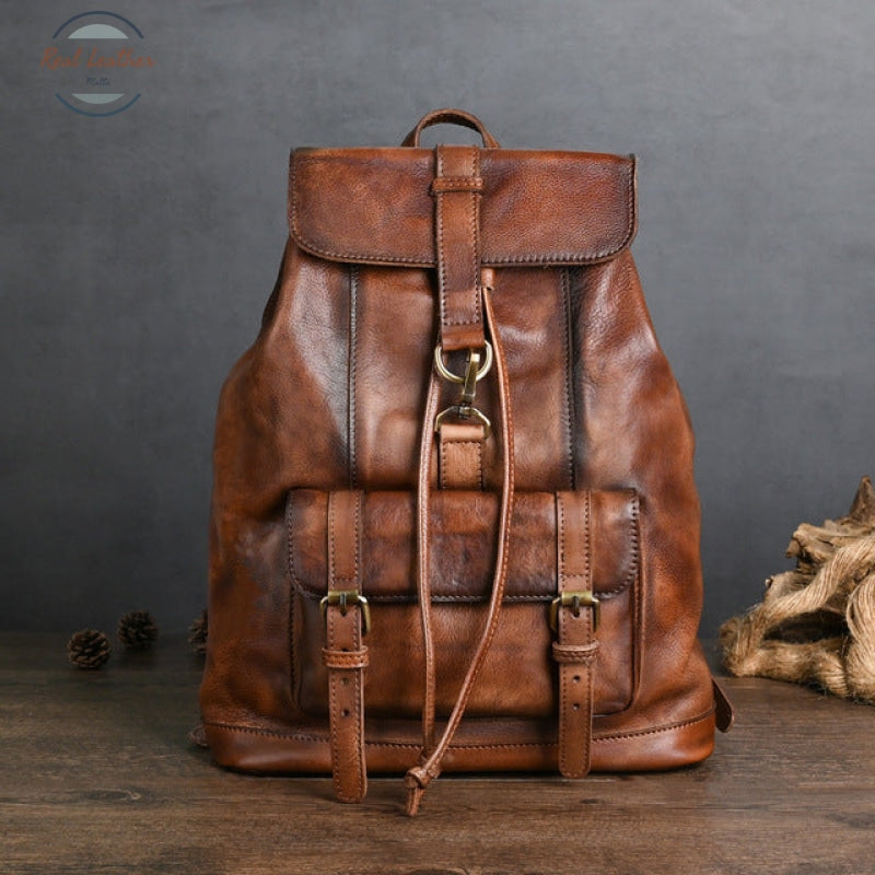 Genuine Leather Vintage Large Capacity Backpack