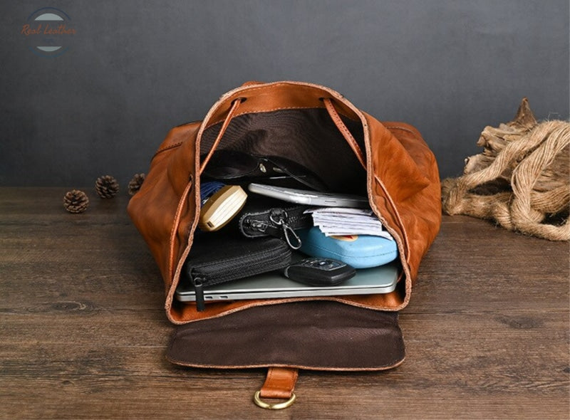 Genuine Leather Vintage Large Capacity Backpack