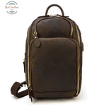 Genuine Leather Vintage Men Chest Bag