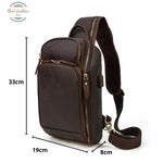 Genuine Leather Vintage Men Chest Bag