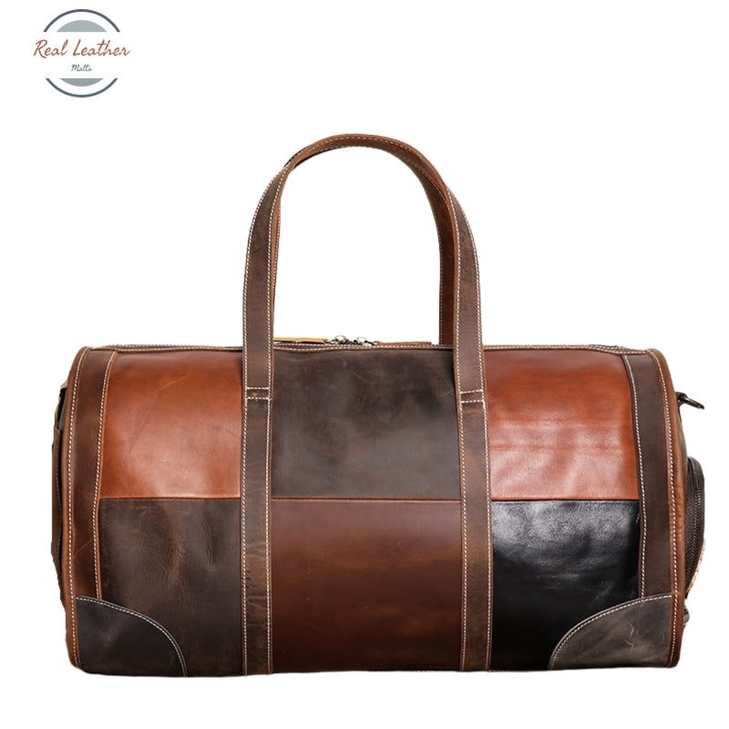 Genuine Leather Vintage Multicolor Duffle Bag