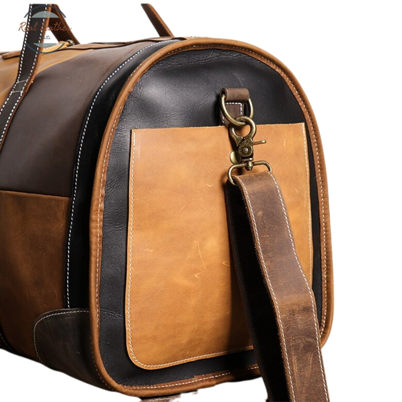Genuine Leather Vintage Multicolor Duffle Bag