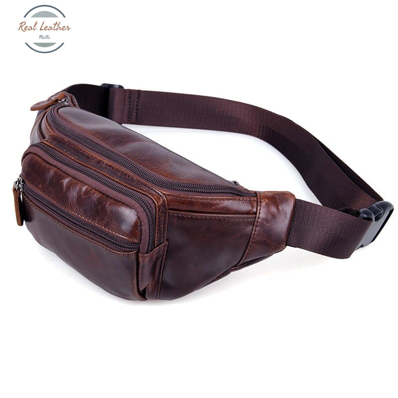 Genuine Leather Vintage Style Waist Pack Coffee