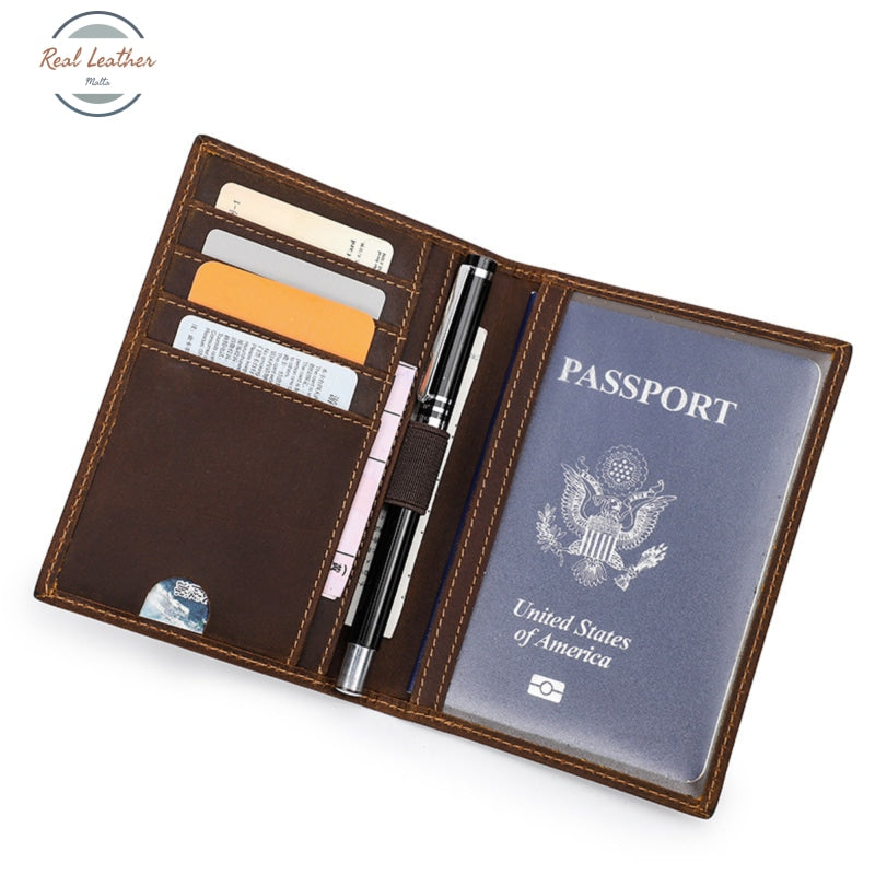 Genuine Leather Vintage Travel Passport Holder