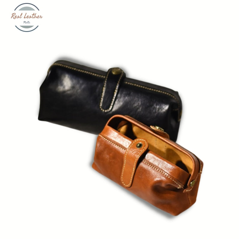Genuine Leather Vintage Women Clutch