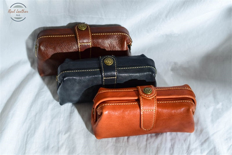 Genuine Leather Vintage Women Clutch