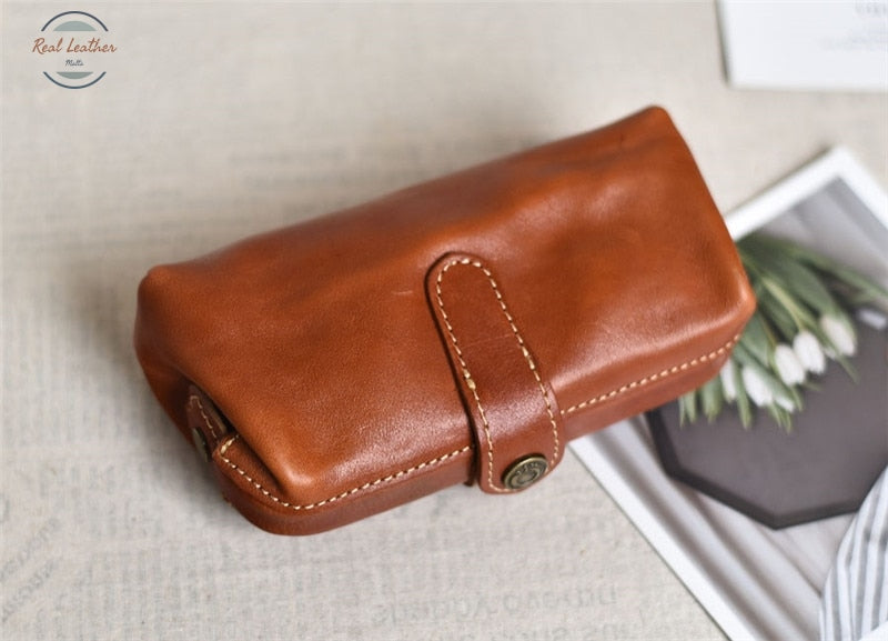 Genuine Leather Vintage Women Clutch