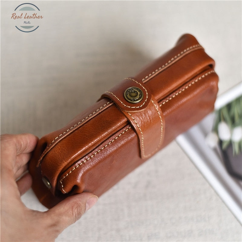Genuine Leather Vintage Women Clutch
