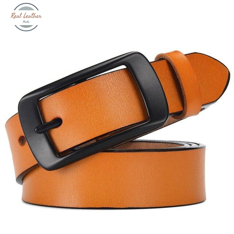 Genuine Leather Womans Belt Yellow / 105Cm Belts