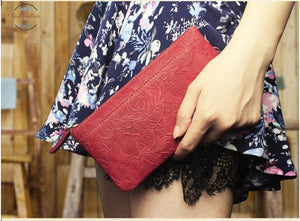 Genuine Leather Women Long Wallet Purse