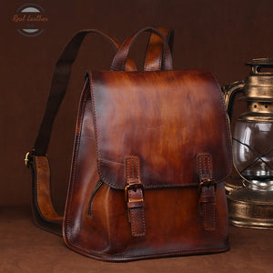 Genuine Leather Women Rucksack Casual Bag