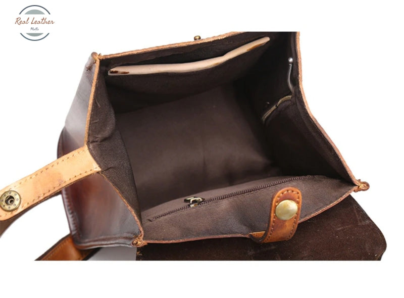 Genuine Leather Women Rucksack Casual Bag