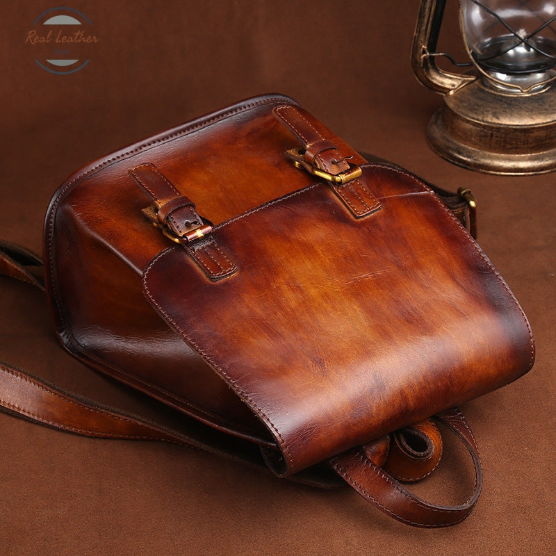 Genuine Leather Women Rucksack Casual Bag