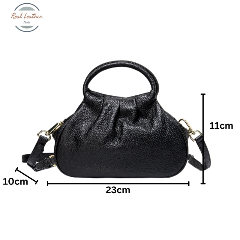 Genuine Leather Womens Bowling Shoulder Bag