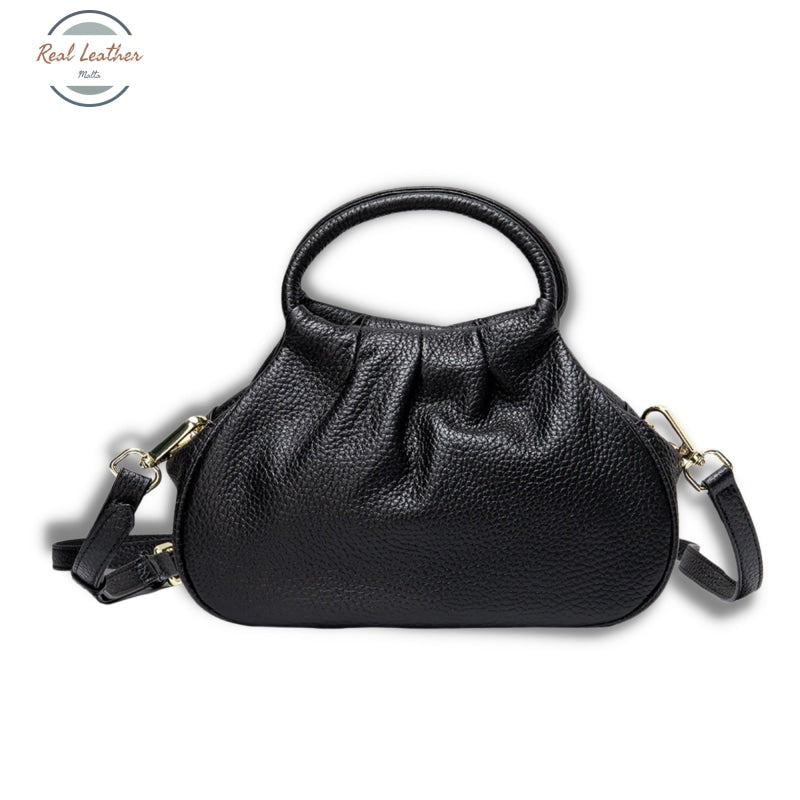 Genuine Leather Womens Bowling Shoulder Bag