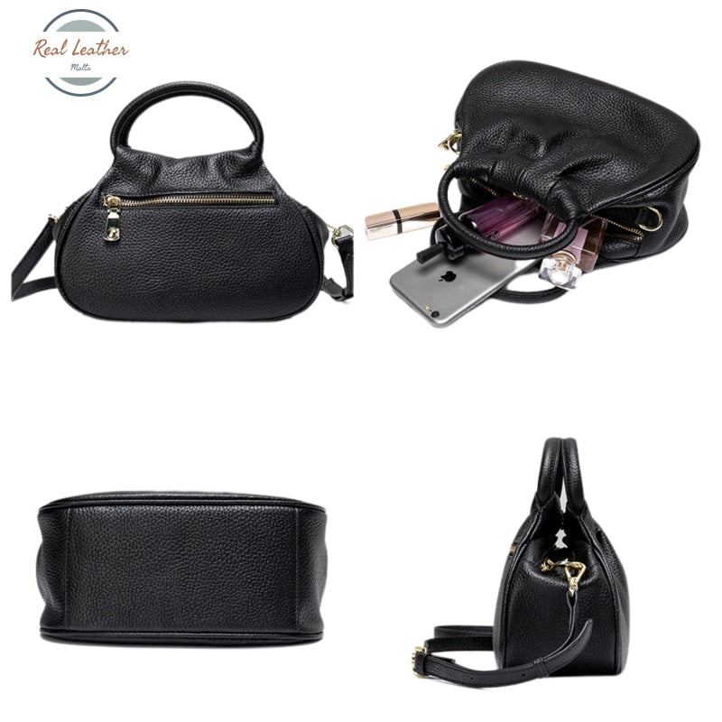 Genuine Leather Womens Bowling Shoulder Bag