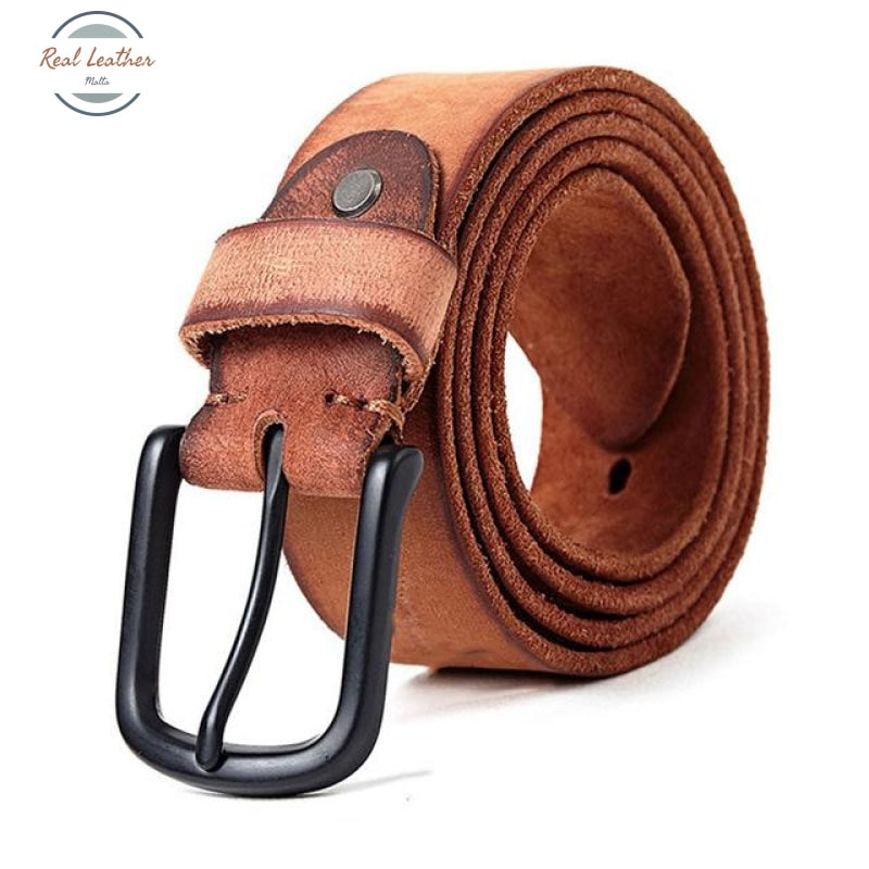 Genuine Retro Casual Style Jean Belt Red Brown / 105Cm 27To31 Inch Belts