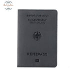 Germany - Genuine Leather Passport Cover Black