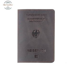 Germany - Genuine Leather Passport Cover Coffee