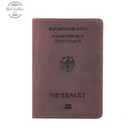 Germany - Genuine Leather Passport Cover Red