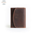 Handmade Genuine Leather Wallet Red Brown Wallets