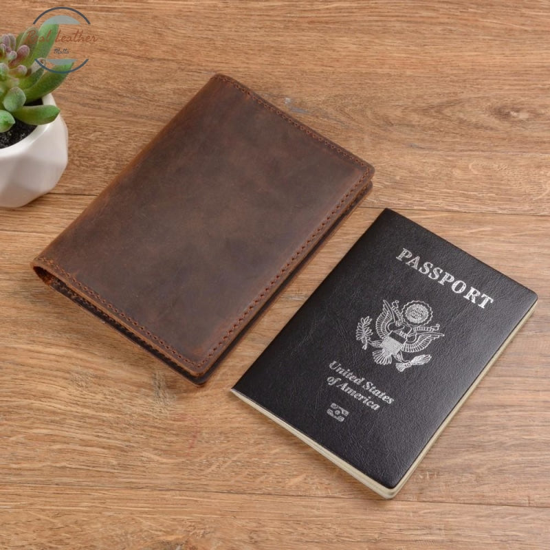International - Genuine Crazy Horse Leather Passport Cover Cover