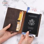 International - Genuine Crazy Horse Leather Passport Cover Cover