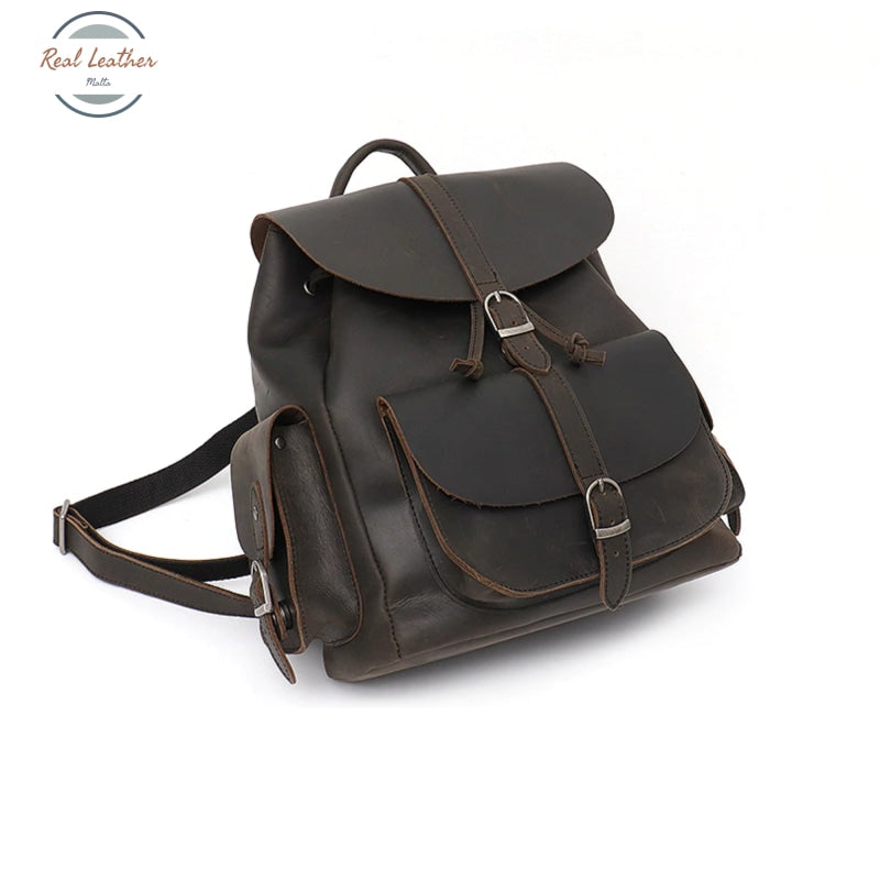 Ladies Crazy Horse Leather Backpack Backpacks